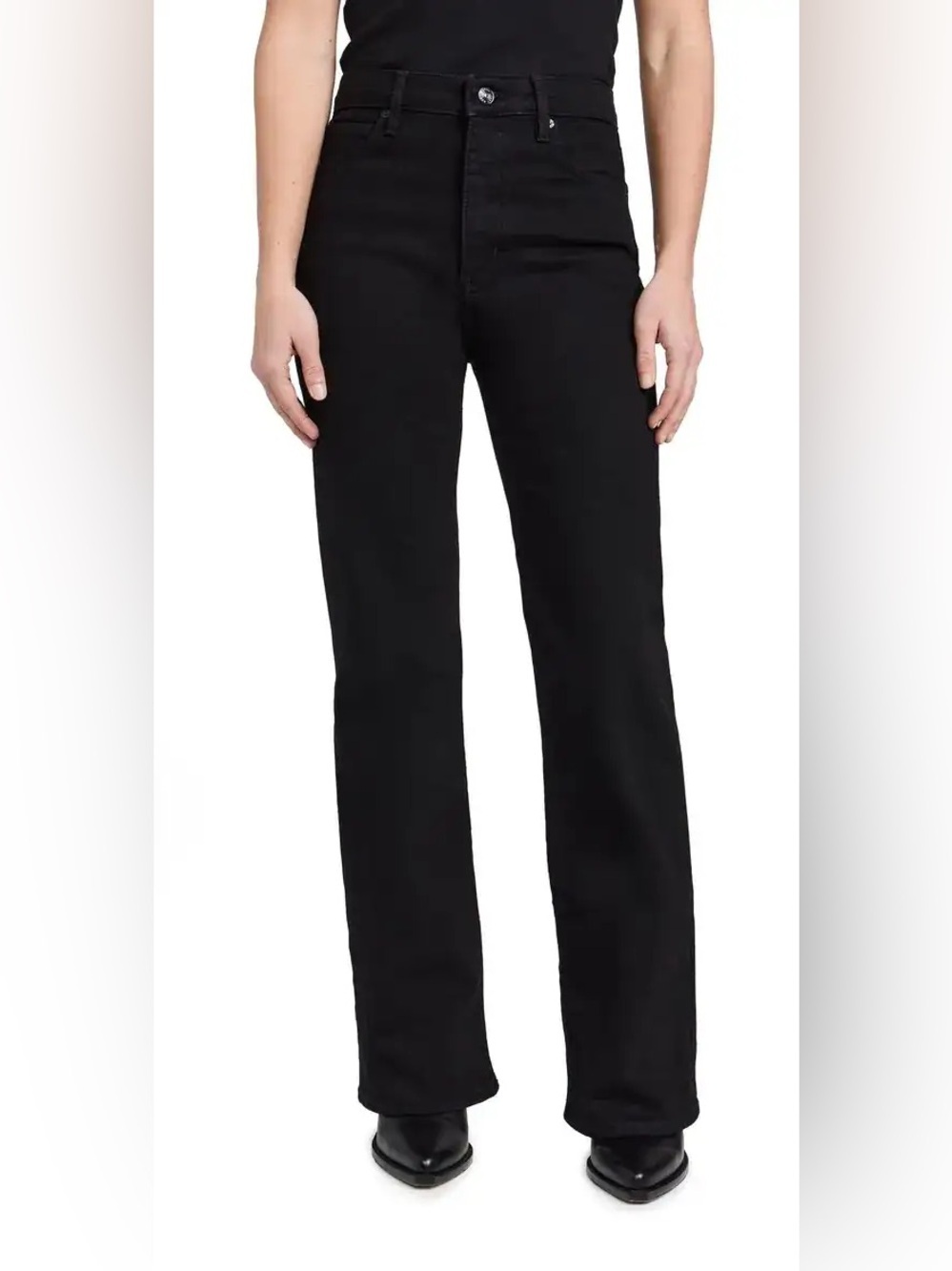 FRAME The Pixie Arrow Straight Leg Jeans Smokescreen Black Denim Women’s Size 29